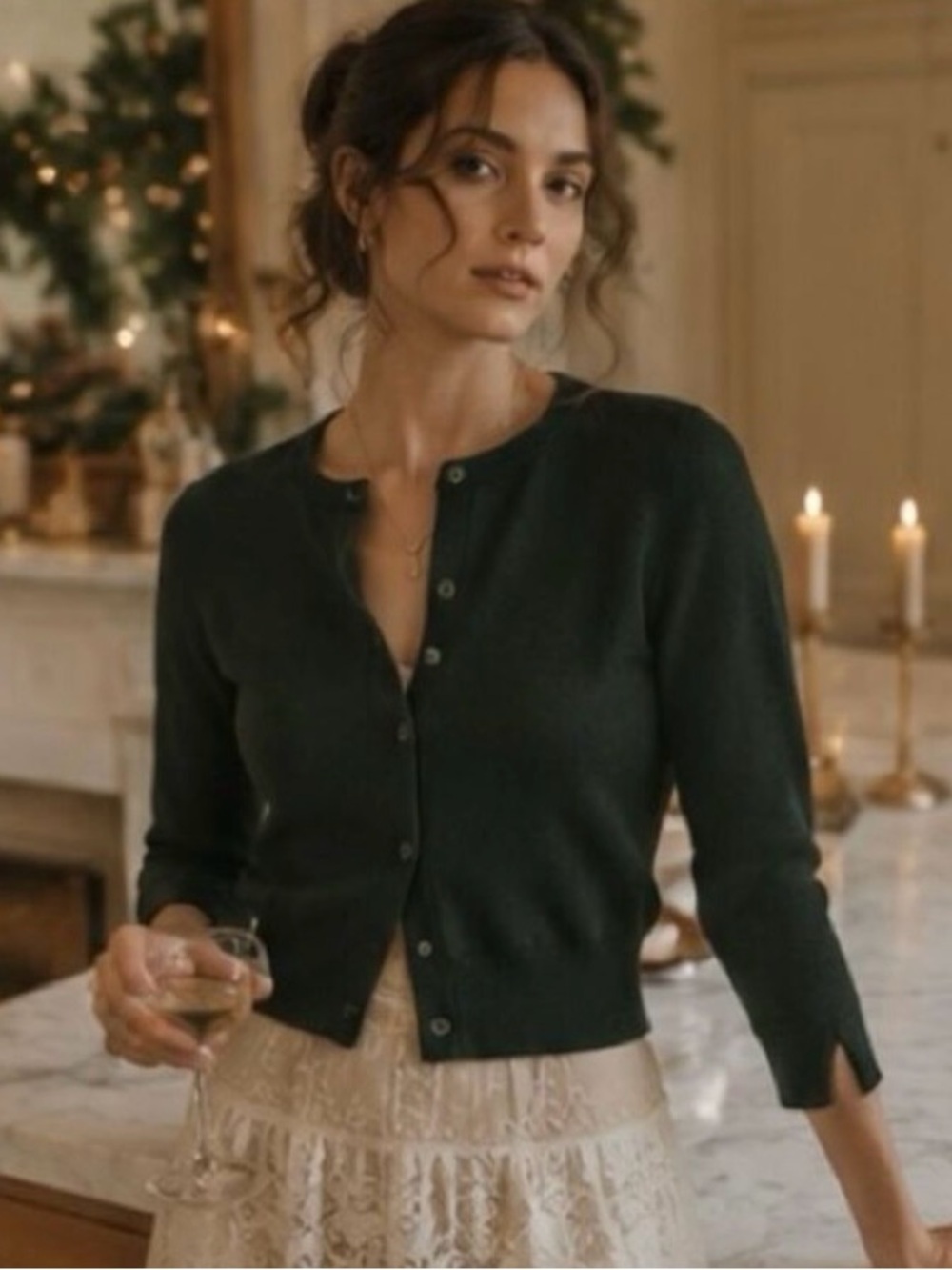 $325 NWT DOEN Tesse Ivy Green Cashmere Cardigan XS